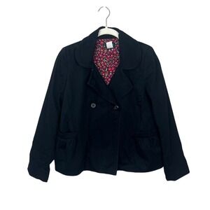 J. Crew Black Cotton Blazer sz 6 Spring Jacket Cropped Minimalist Preppy